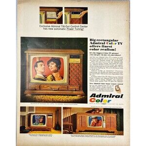 Admiral Color TV "Offers finest color realism" Vintage Print Ad 1967